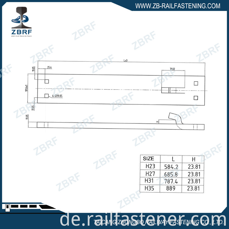 H Series Hook Twin Tie Plate